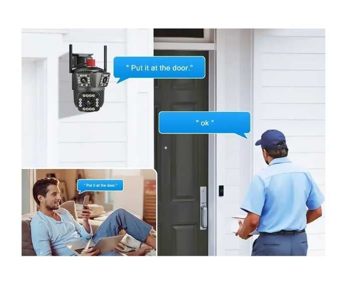 Тройна камера за наблюдение 4G, PTZ, TSS-JT3-4G с 3 обектива, 5X Zoom