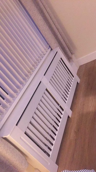 Panou decorativ- Mască calorifer, lemn MDF alb lucios L