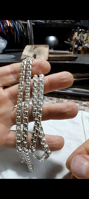 Серебряная цепь бисмарк, новинка