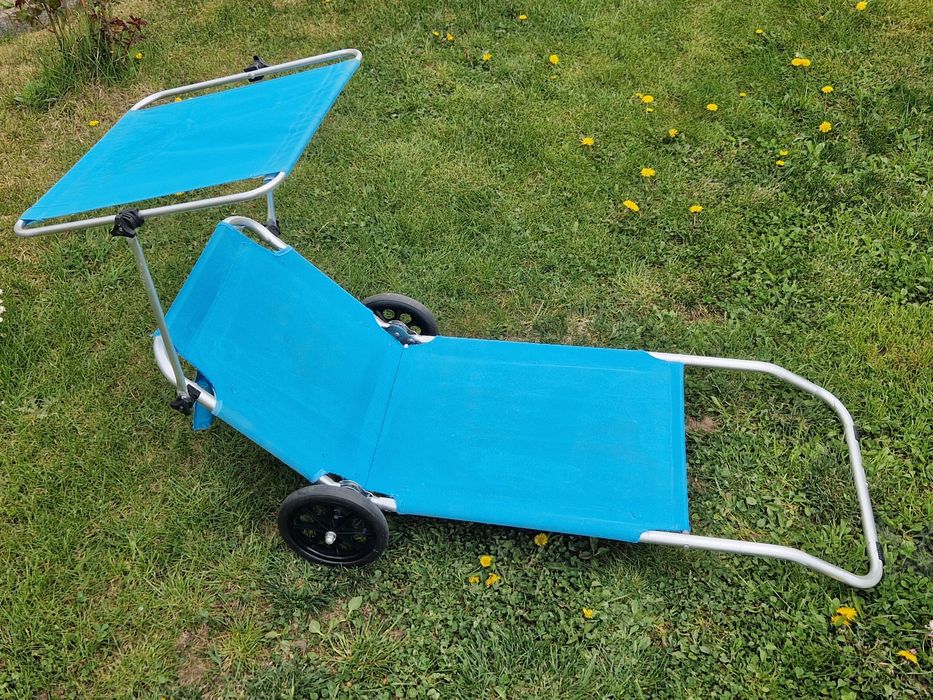 Sezlog plaja cu roti rabatabil foarte practic