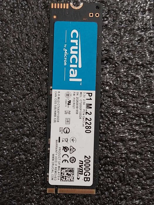 2TB M.2 NVMe PCIe Gen3 - Kingston NV1, Crucial P1