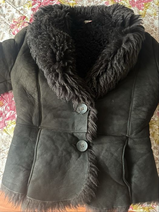 Дамски кожух кафяв топъл