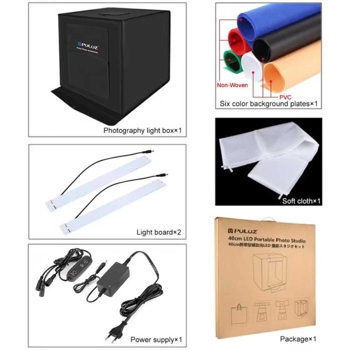 PULUZ Lightbox portabil 60cm cub foto led incorporat fotografie produs