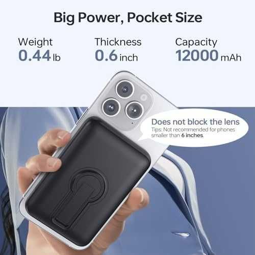 Нов Магнитна Power Bank 12000mAh за iPhone 12–17 USB-C бързо зареждане