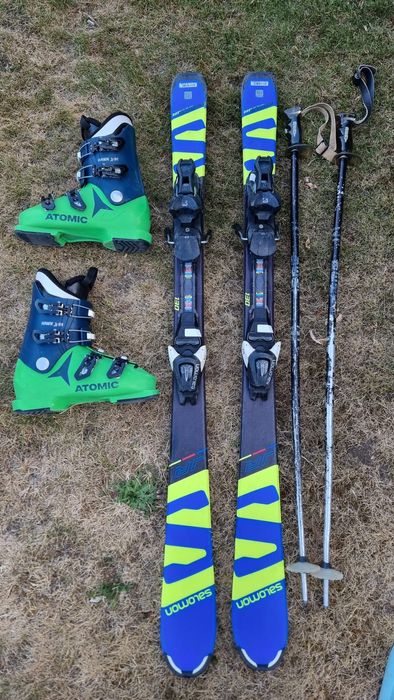 Детски ски  Salomon 130см , ски обувки Atomic 25.5