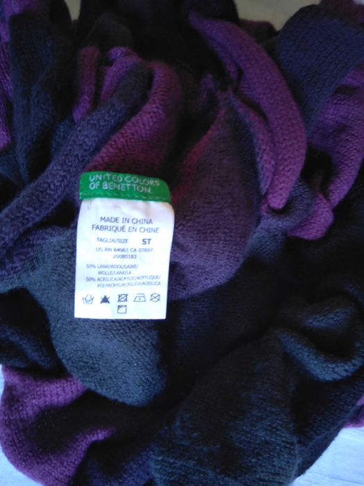 Fular nou Benetton Set pufos fular caciula norvegiana manusi polar