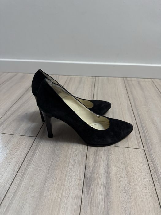 Pantofi stiletto, piele naturala, marimea 37, 24 cm