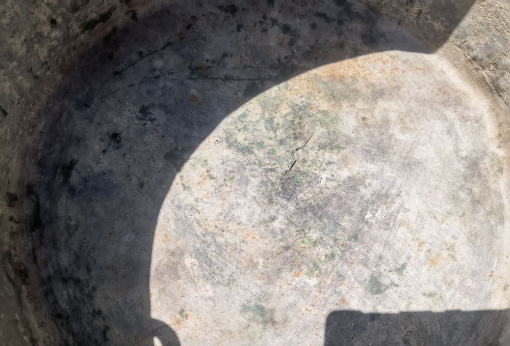 Стари медни съдове! Тиган, малко котле и два големи котела!