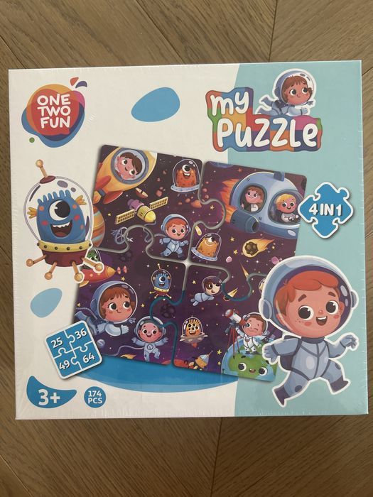 Puzzle one two fun 4 in 1 spatiu 3+