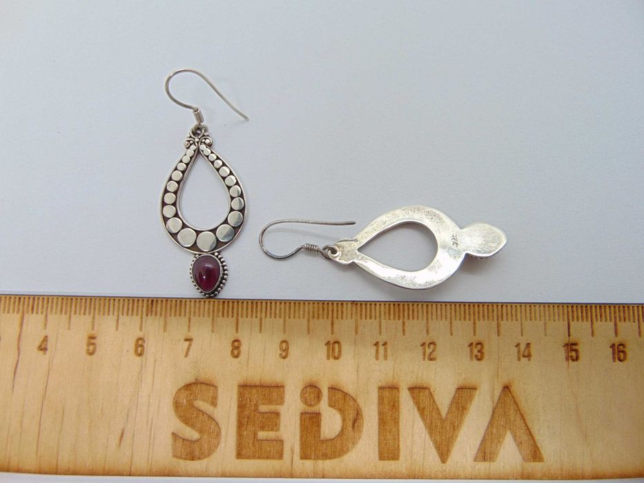 Cercei din argint cu granat