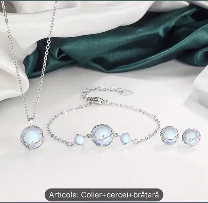 Vand set de argint piatra de luna