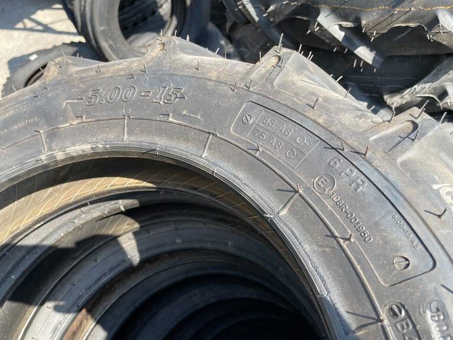 Cauciucuri noi 5.00-15 cu 6 pliuri de tractiune pentru tractor