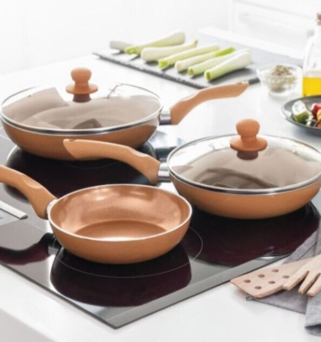 Комплект 3 броя Керамичен тиган