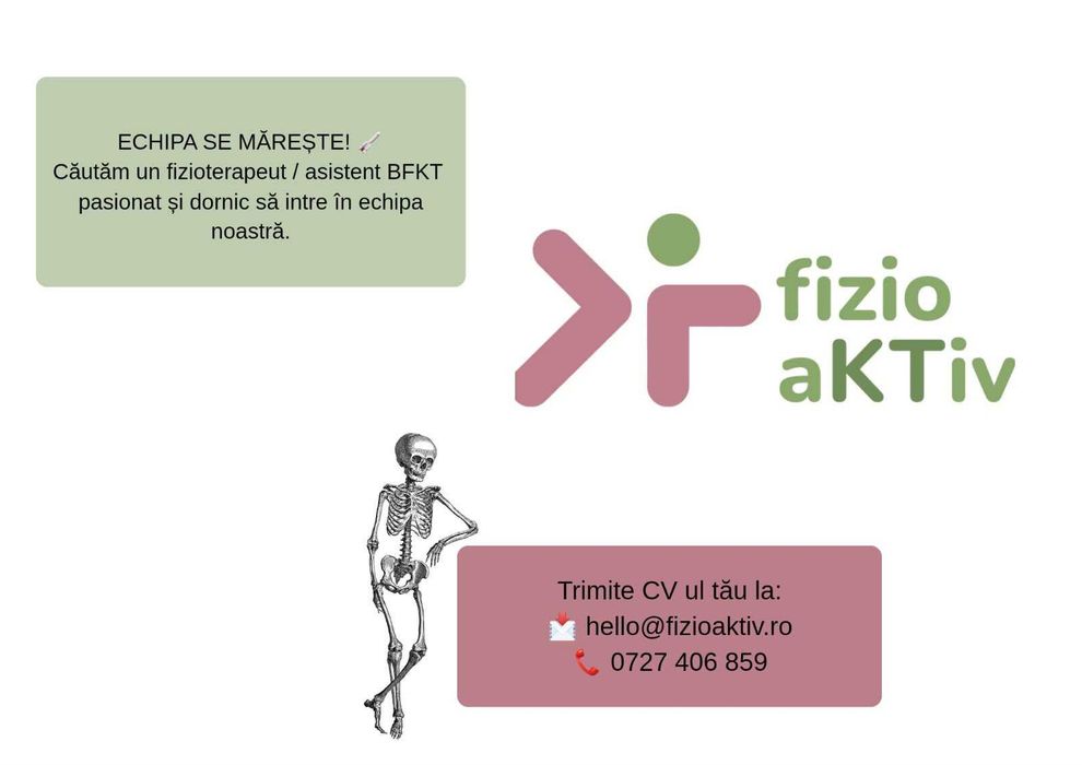 Recuperare medicala - post fizioterapeut, asistent BFKT