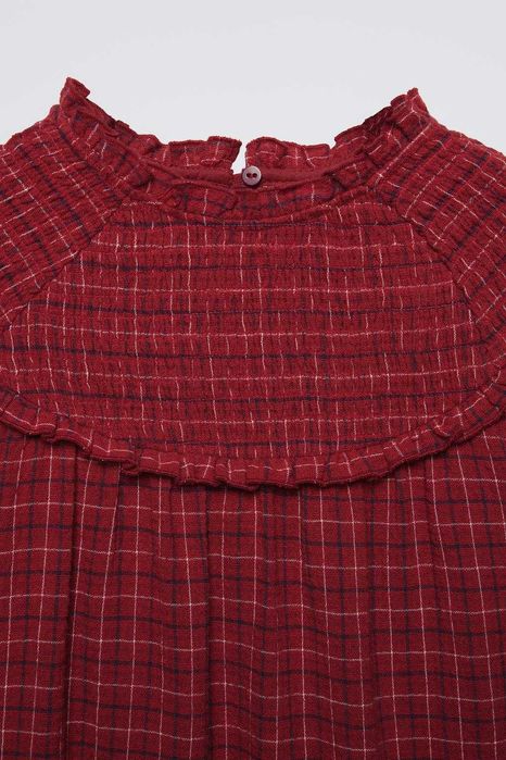 Детска рокля Zara червено каре размер 122