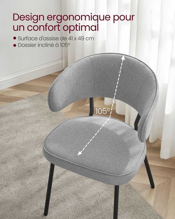 Атрактивен стол в сиво с облегалка