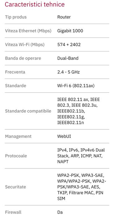 PRET DOAR AZI! Router 5G Sim Huawei CPE 5s Wi-Fi 6 Dual Band 3000MB/s