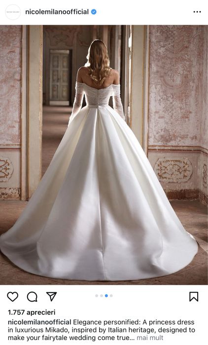 Rochie de mireasa Nicole Milano - Pronovias, colectia 2024