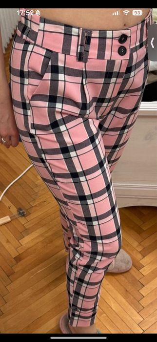 Pantaloni eleganti imprimeu carou