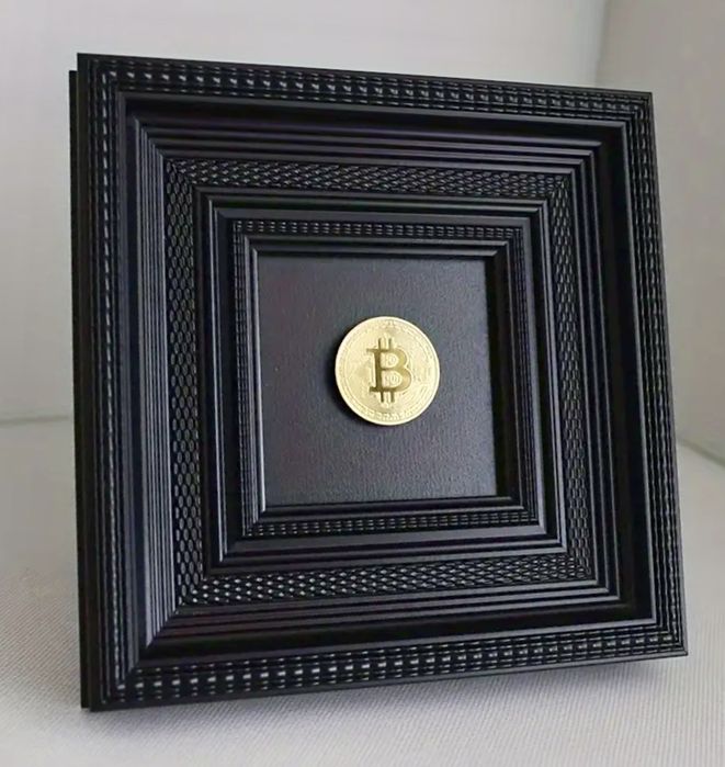 Гравюра, монети, колекционерска картина биткоин, BITCOIN
