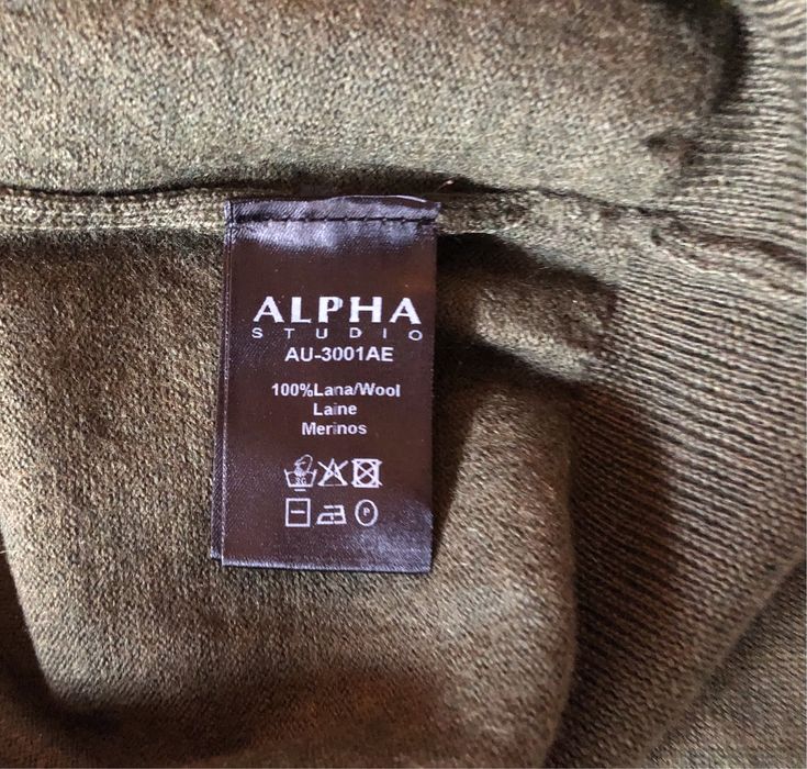 100% мерино вълна Alpha Studio Merino Wool V-neck мъжки пуловер - L-M