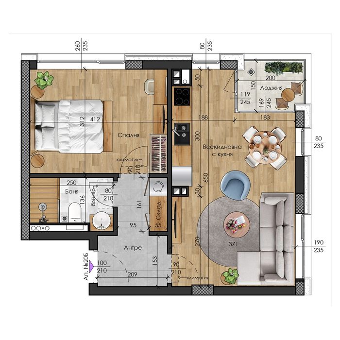 Без комисиона от КУПУВАЧА!  Ексклузивно! Двустаен апартамент за продаж