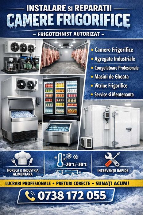 Instalare Reparatii Camere Frigorifice Vitrine  Masini de Gheata