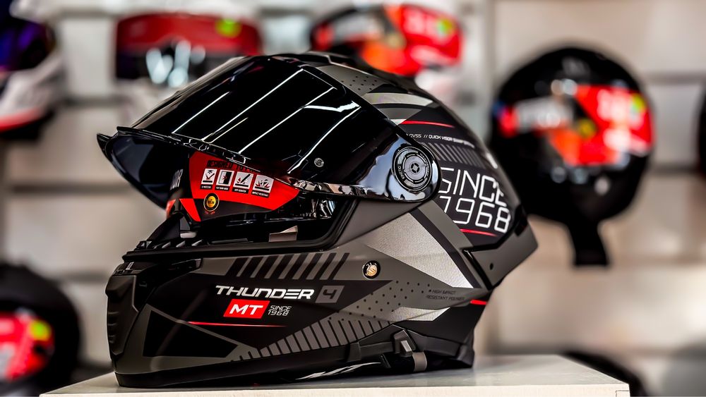 Casca Moto MT Thunder 4 Luminence Negru/Gri Mat