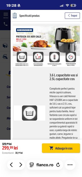 Friteuza cu aer cald