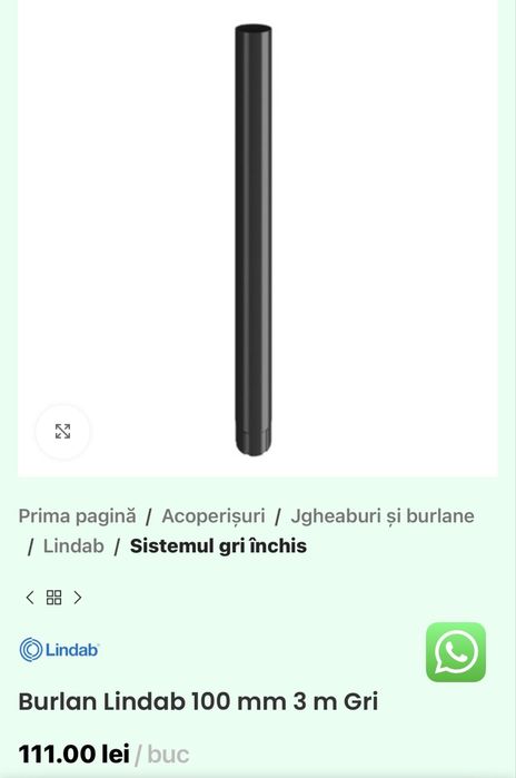 Vând două burlane Lindab
