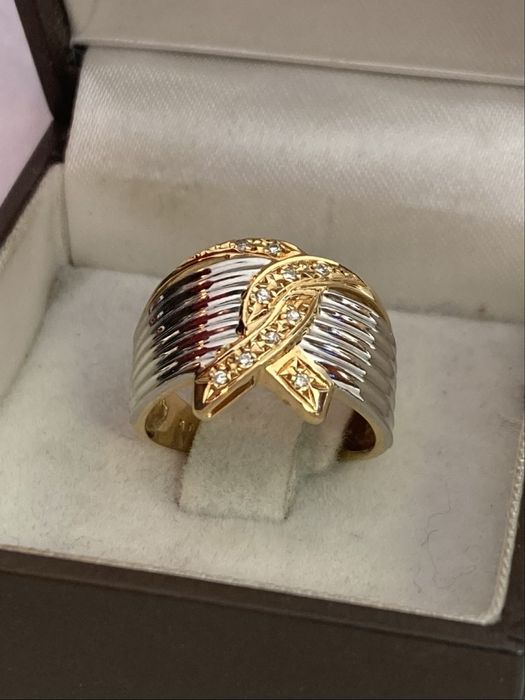 Inel aur 18kt.si platina cu diamante