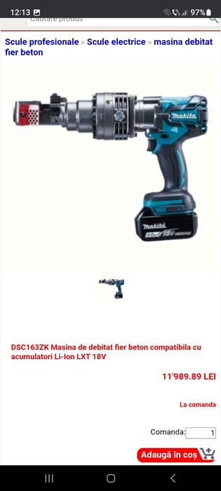 Makita DSC 163 Bormașină hidraulica de taiat fier boton