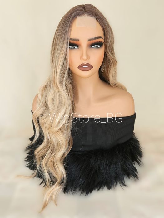 Lace front Руса къдрава перука 67см