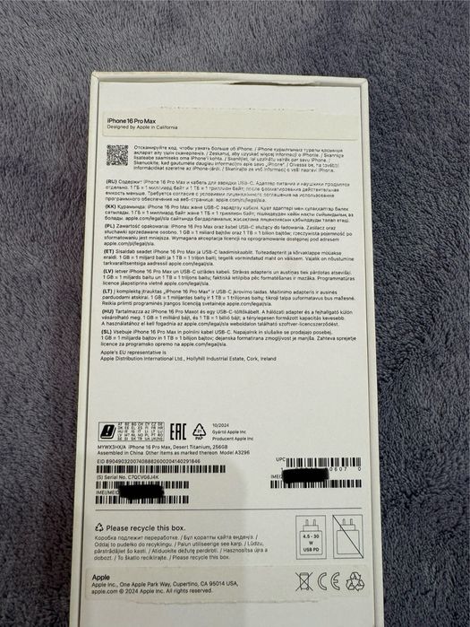 Iphone 16 pro max, 256 gb