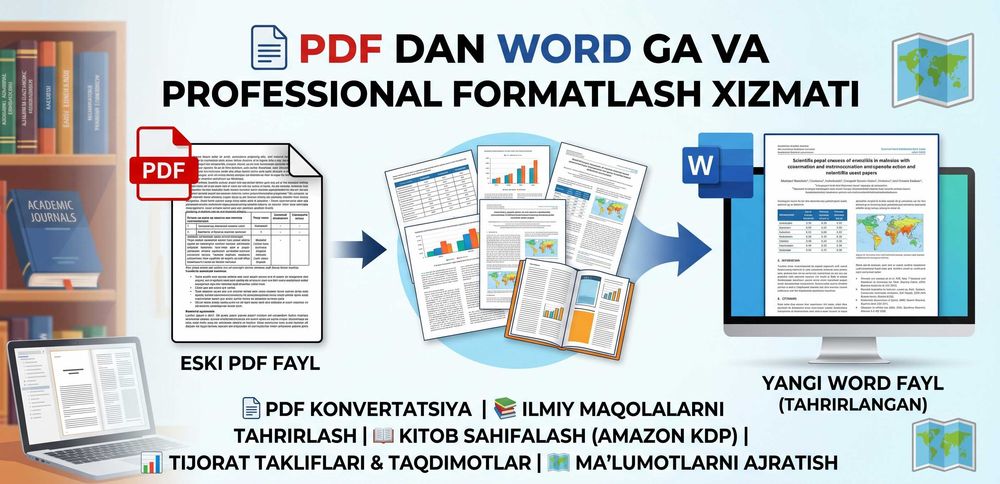 PDF'dan Word'ga, ilmiy ish va kitoblarni professional formatlash
