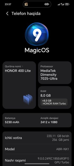 Honor 400 Lite 256 talik