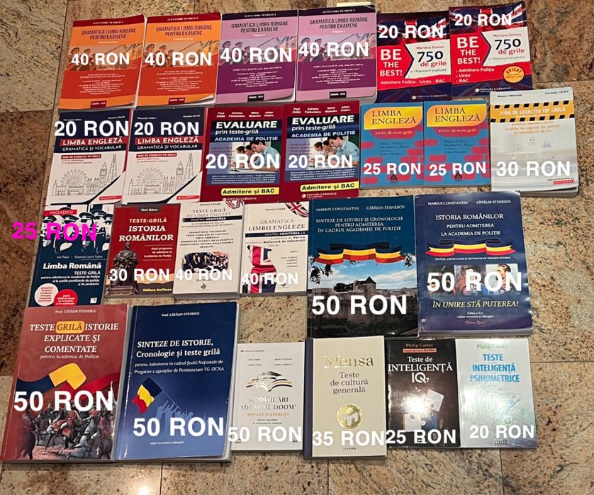 Carti romana-istorie-engleza pentru bac/Academia de Politie/Agenți