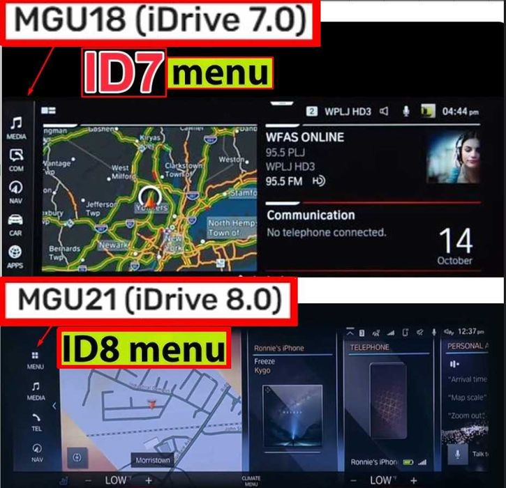 БМВ Активиране/Отключване Apple Carplay BMW EVO ID5 ID6 ID7 ID8 +карта