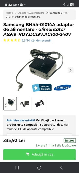 Adaptor de alimentare Incarcator original Samsung, BN44-01014A