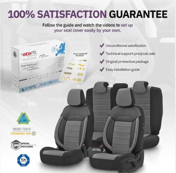 Луксозна тапицерия OTOM текстил с еко кожа COMFORT LINE Design – Сиво-Черна със сив шев