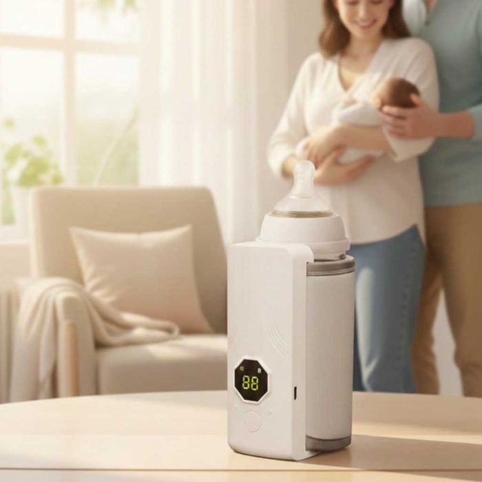 Безжичен подгревател за бебешко шише- дисплей и 6 температурни степени