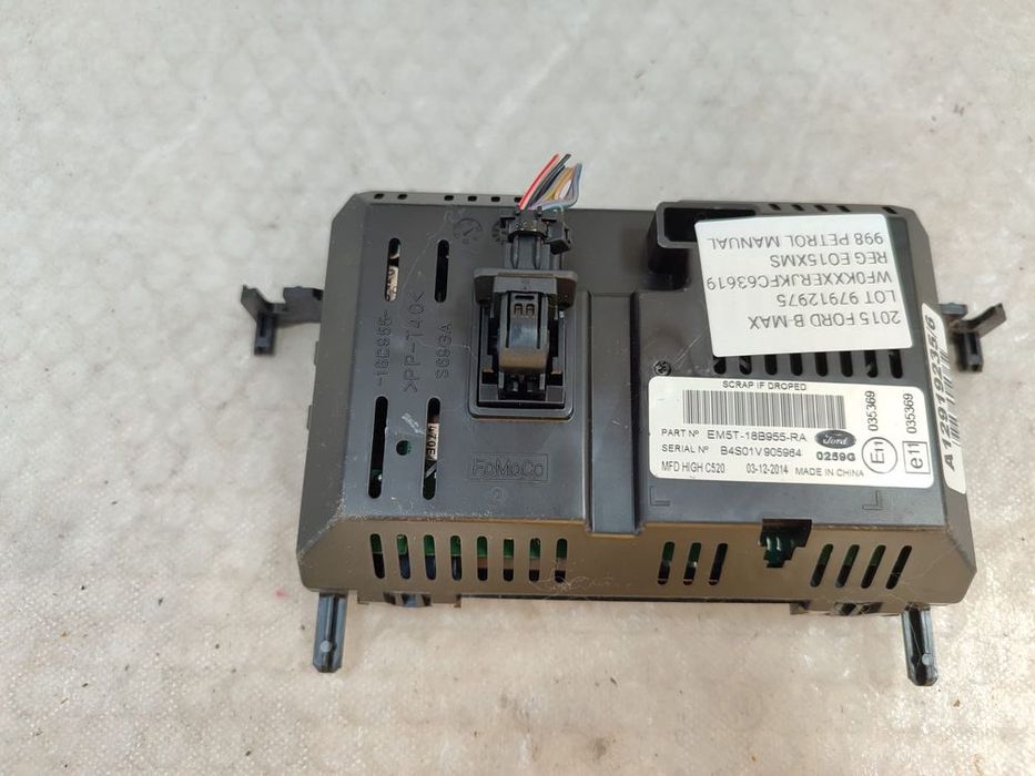 DISPLAY CENTRAL MULTIMEDIA / ECRAN COLOR 5 FORD B-MAX 2015 / 2012–2017 / COD OEM EM5T-18B955-RA (5E2)
