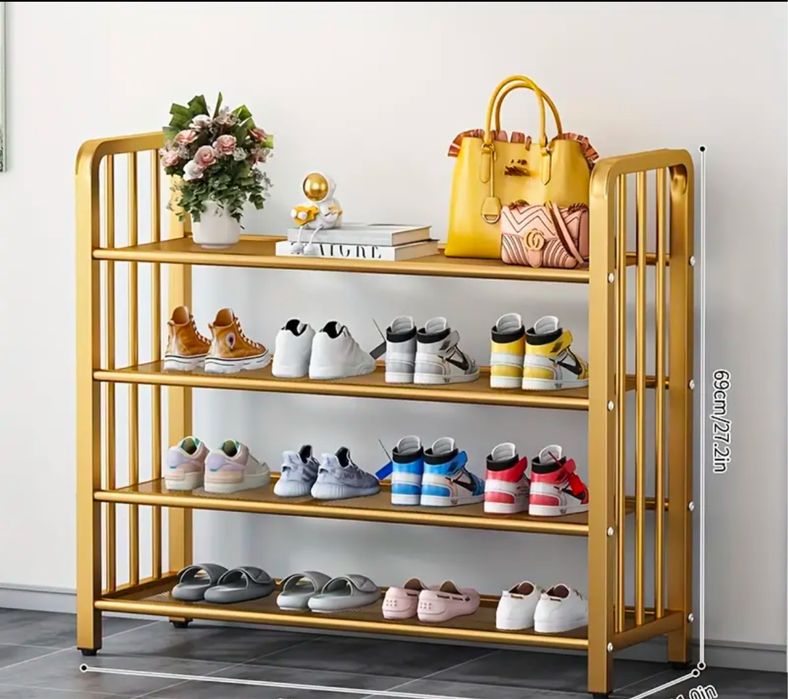 Продам золотистую этажерку для обуви