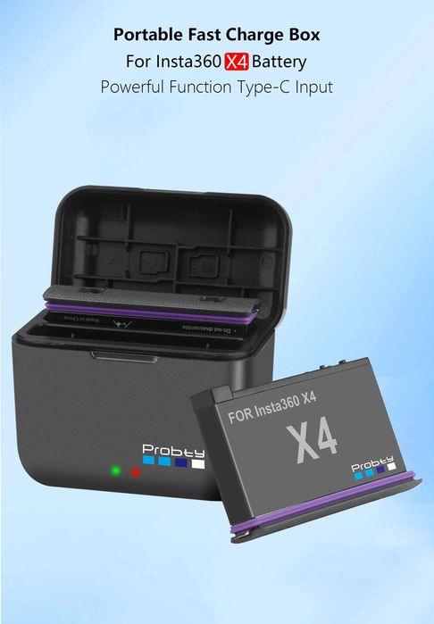 Зарядно / кейс за съхранение за батерии за Insta360 X4