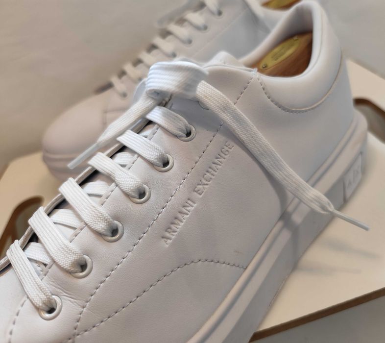 Pantofi sport casual 45 45.5 Armani piele naturala moale alb