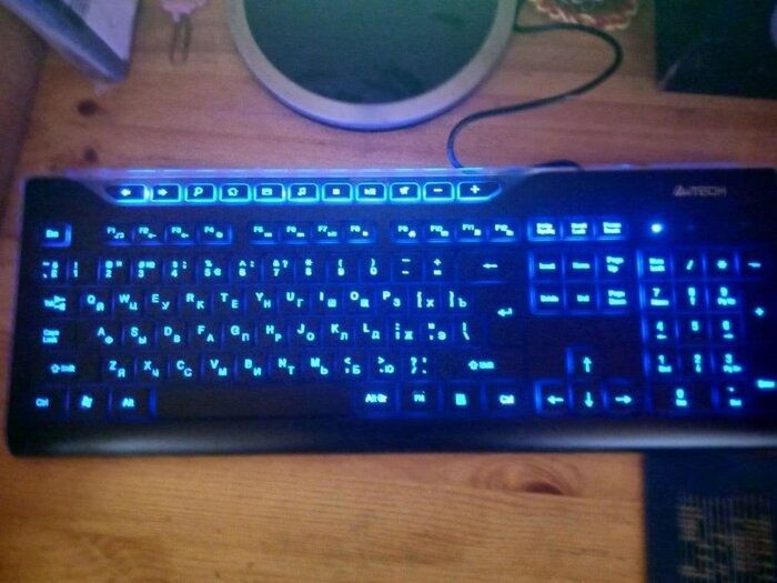 RU/ENG!Мултимедийная Клавиатура проводная A4tech KD-800L с подсветкой