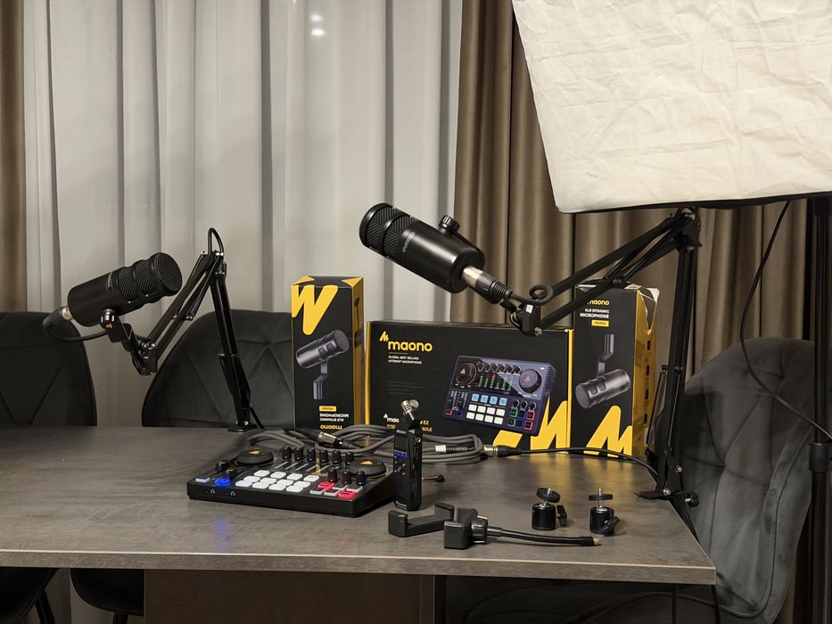 Setup Podcast Complet/ Recorder/Lumini
