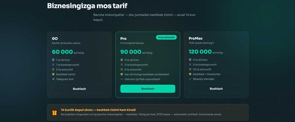Savdo dasturi Торговая программа