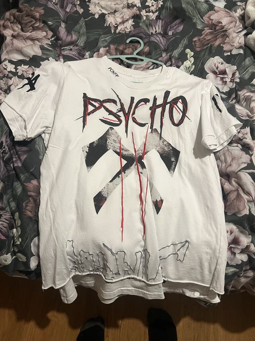 Луда психо тениски бяла черна М размер