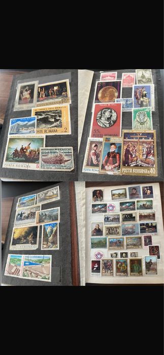 2 clasoare continand 817 timbre vechi